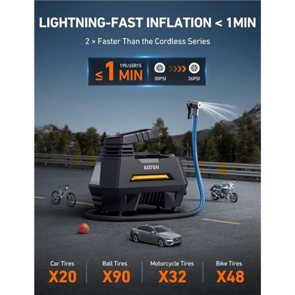 Tire Inflator Portable Air Compressor Tire AirPump for Car Tires-Car Accessories - Picture 2 of 7